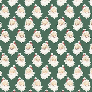 Santa Heads Christmas Fabric: Riley Blake Cotton Quilting Fabric
