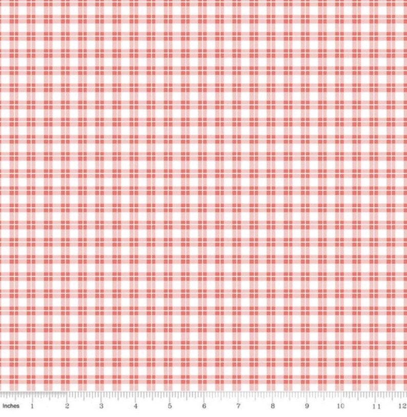 Plaid Material COTTON Quilt Fabric and Apparel Fabric 100/% Cotton Fabric by the Yard C2 Pink Plaid Harmony Farm from Riley Blake Designs