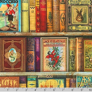 Antique Library Books Fabric - Robert Kaufman Cotton Quilting Fabric