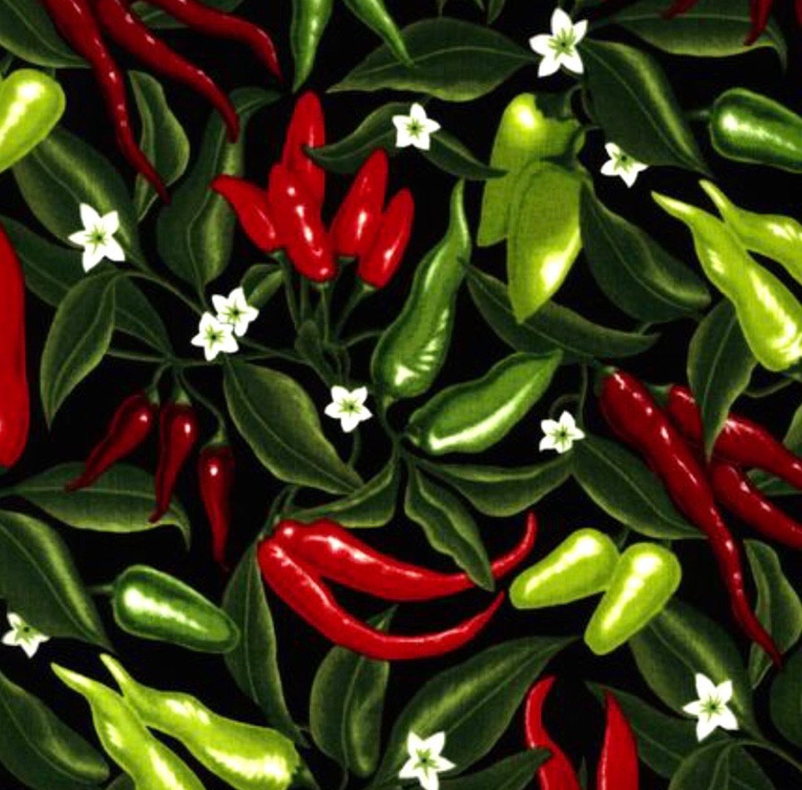 Chili Pepper Fabric 100 COTTON Fabric Cotton Quilting Etsy