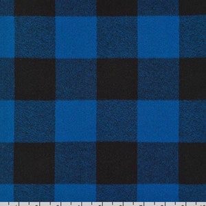 2&quot; Blue Buffalo Check Flannel Fabric by Robert Kaufman – Quilting & Apparel Material