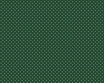 Christmas Green Swiss Dot Cotton Fabric – Quilting Fabric and Apparel - Printed Dots