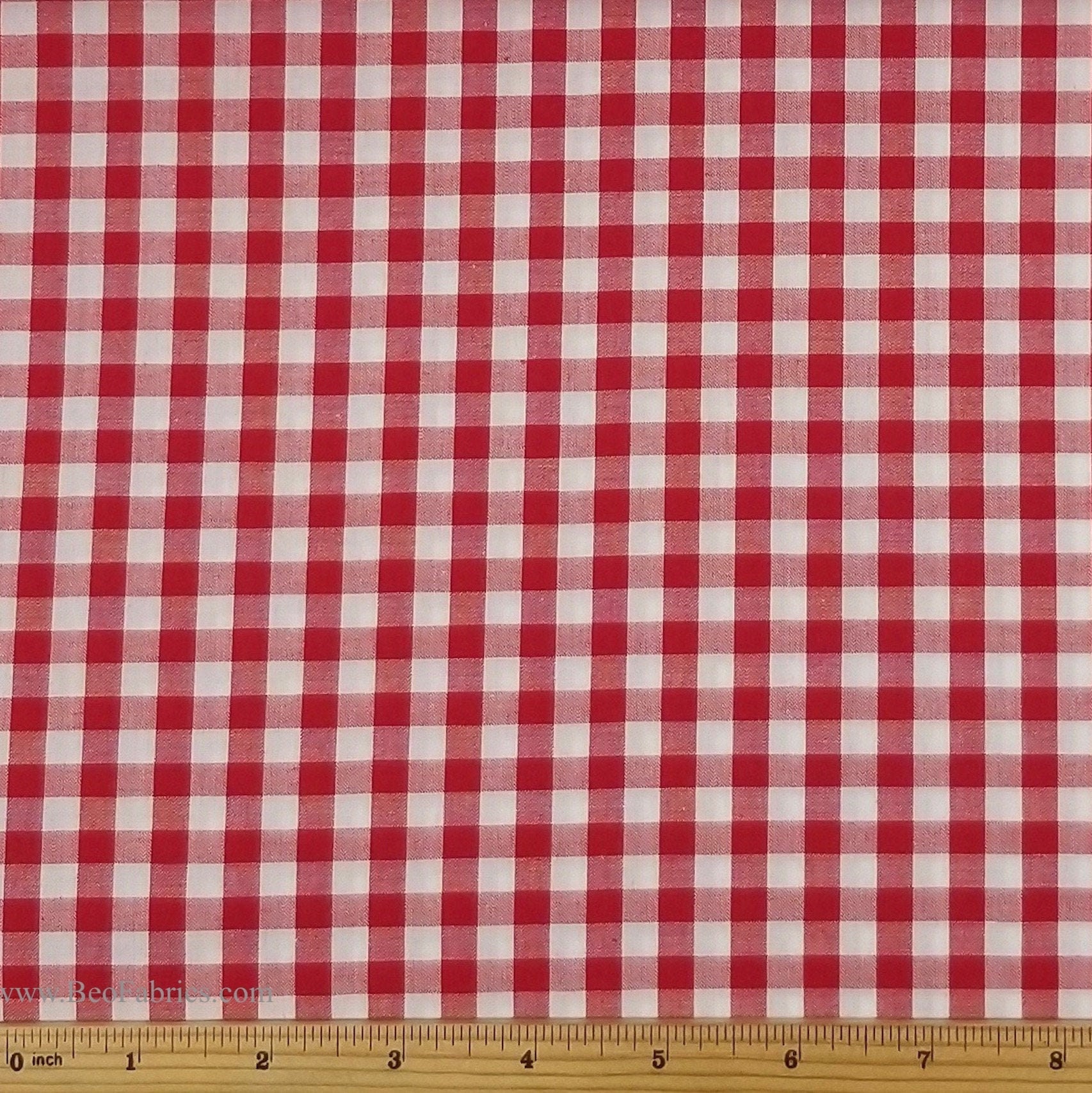 1/4 Red Gingham Fabric