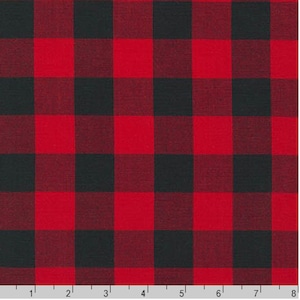 Tissu Vichy rouge noir d&#39;un pouce - Tissu de courtepointe en coton et tissu pour vêtements - Vichy Carolina - Robert Kaufman Fabrics C3