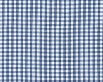 1/8" Denim Gingham Fabric - 100% COTTON Fabric, Blue Gingham, QUILTING Fabric, Apparel Fabric, Carolina Gingham from Robert Kaufman C23