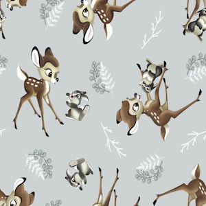 Disney Bambi Nursery - Bambi Thumper Toss - COTTON Quilt Fabric, 100% Premium Quality Cotton, Licensed Fabric, Baby Fabric C3