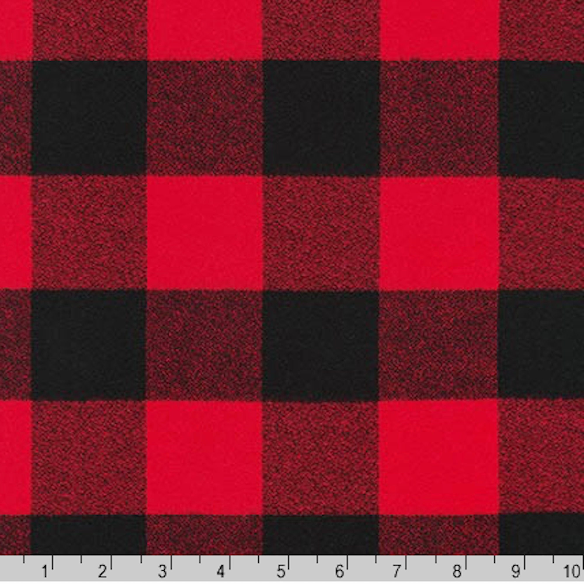 Red & Black Buffalo Check Flannel Fabric By The Yard or Half Yards 100% Brushed Cotton Winter Christmas Holidays Plaid By David Textiles