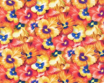 Sunshine Floral Cotton Fabric - Robert Kaufman Apparel Fabric