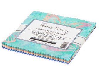 Spring Promise Batik Fabric Squares - 5" Charm Pack