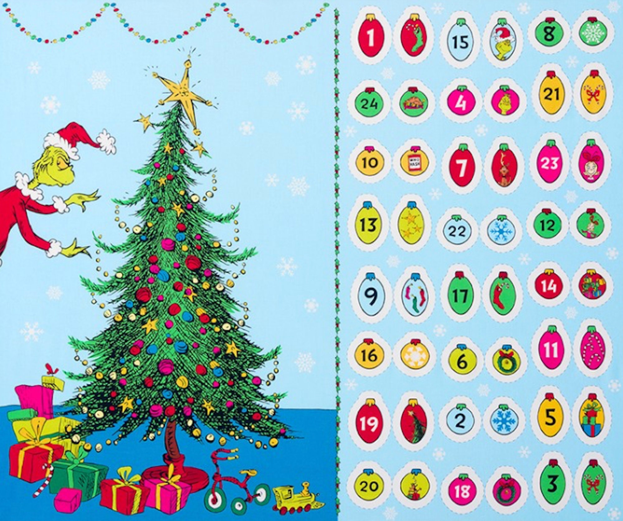 2022 Christmas Countdown Wooden Grinch 24 Days Advent Calendar Xmas 