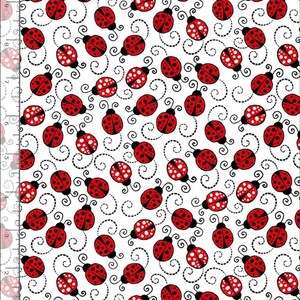 Tissu coccinelles petites coccinelles rouges de Gail Cadden tissu 100 % COTON, tissu à imprimé animal, tissu de courtepointe taille au choix image 2