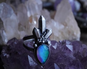 Aurora Opal Crystal Cluster Ring
