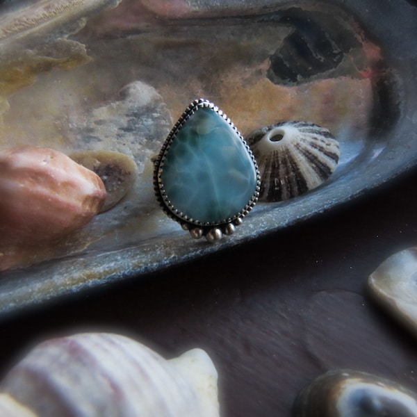 Larimar Space Whale Ring