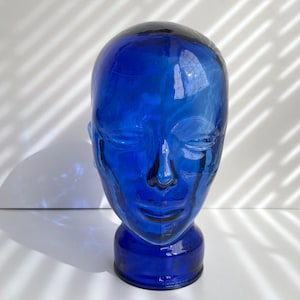 Vintage Cobalt Blue Glass Head | Mannequin Display