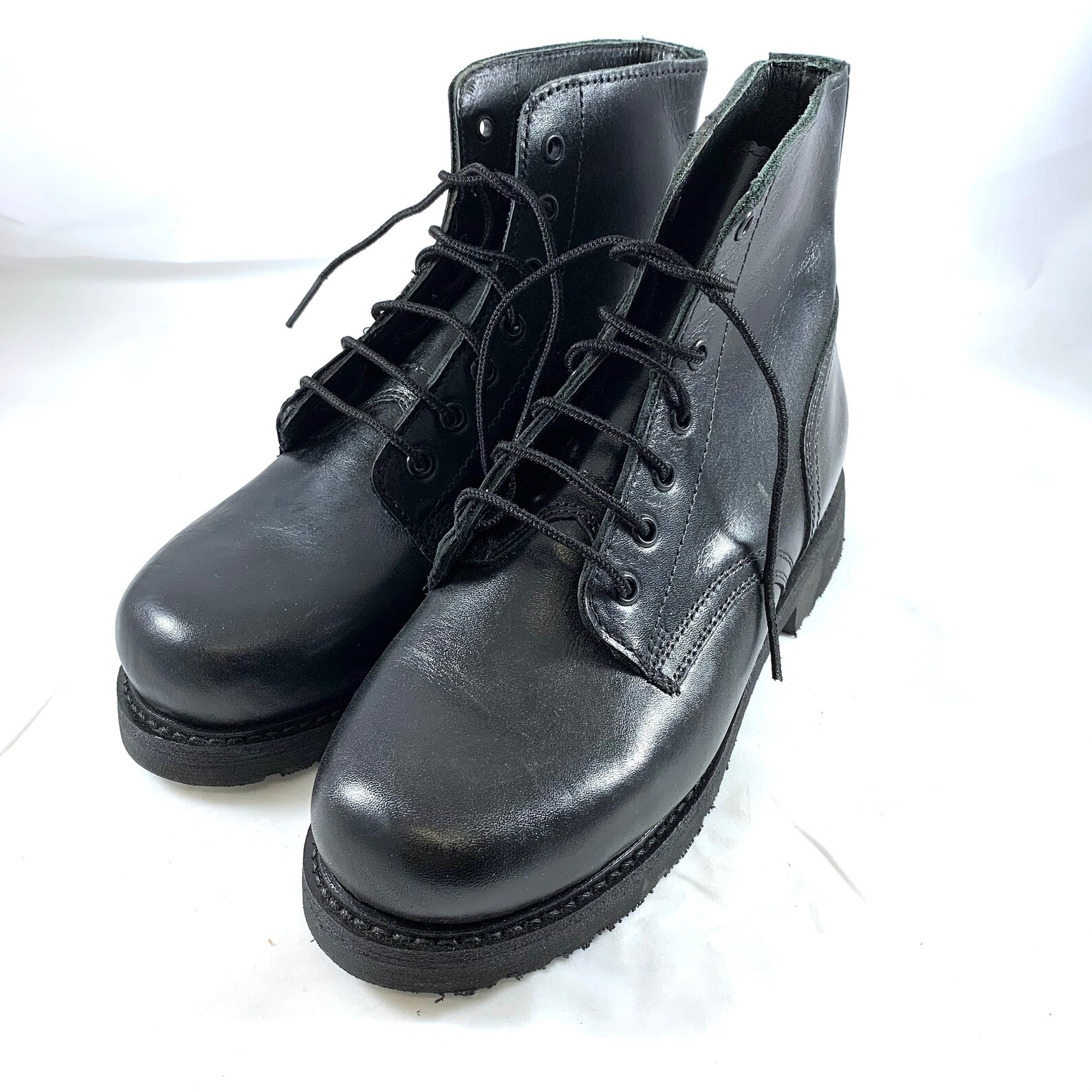 Black Leather Canadian Military Parade Combat Boots | Etsy