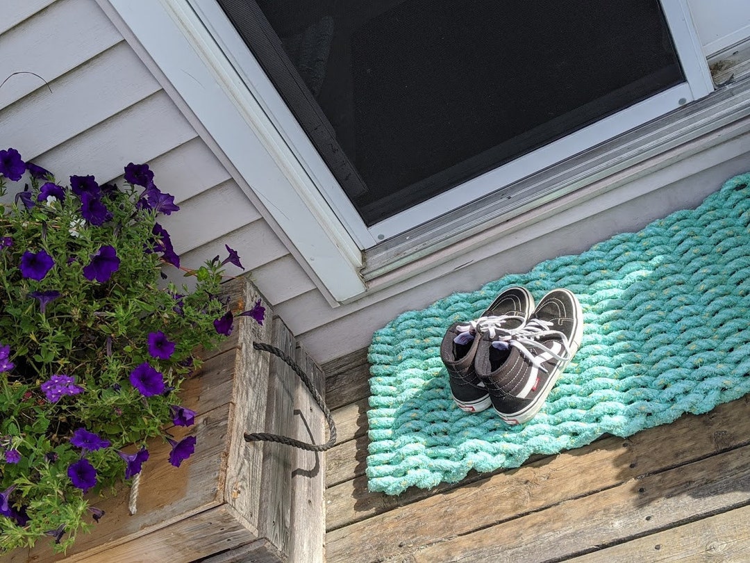 Maine Rope Entry Rug Doormat Recycled Reclaimed Lobster Rope Etsy
