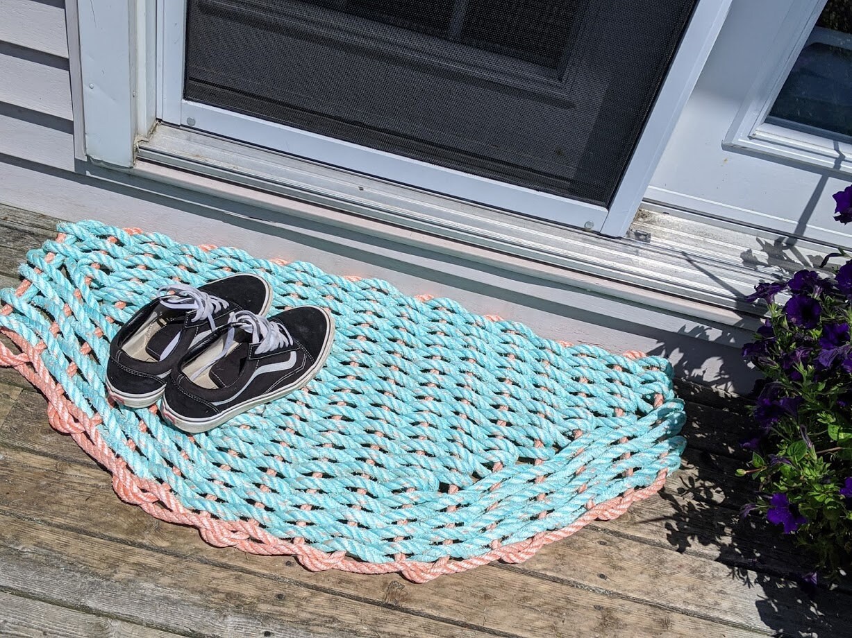 Half Circle Lobster Rope Rug Doormat Reclaimed Lobster Rope Etsy UK