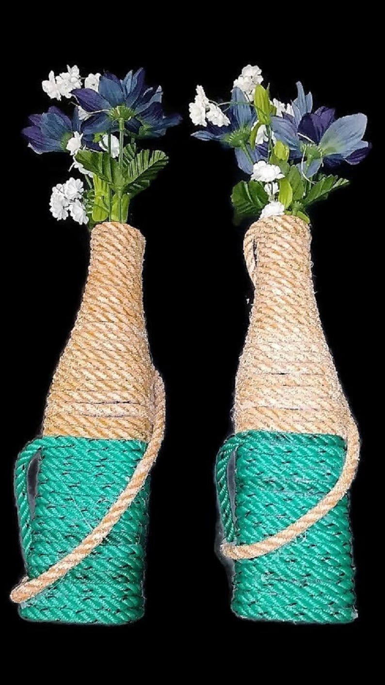 Nautical Flower Vases Decor Made With Reclaimed Lobster Trap Etsy