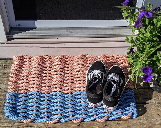 Maine Lobster Rope Mat Doormat Handwoven Doormat Recycled Gulf Etsy
