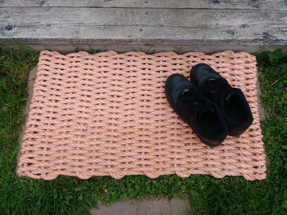 Maine Rope Entry Rug Doormat Recycled Reclaimed Lobster Rope Mat Handwoven