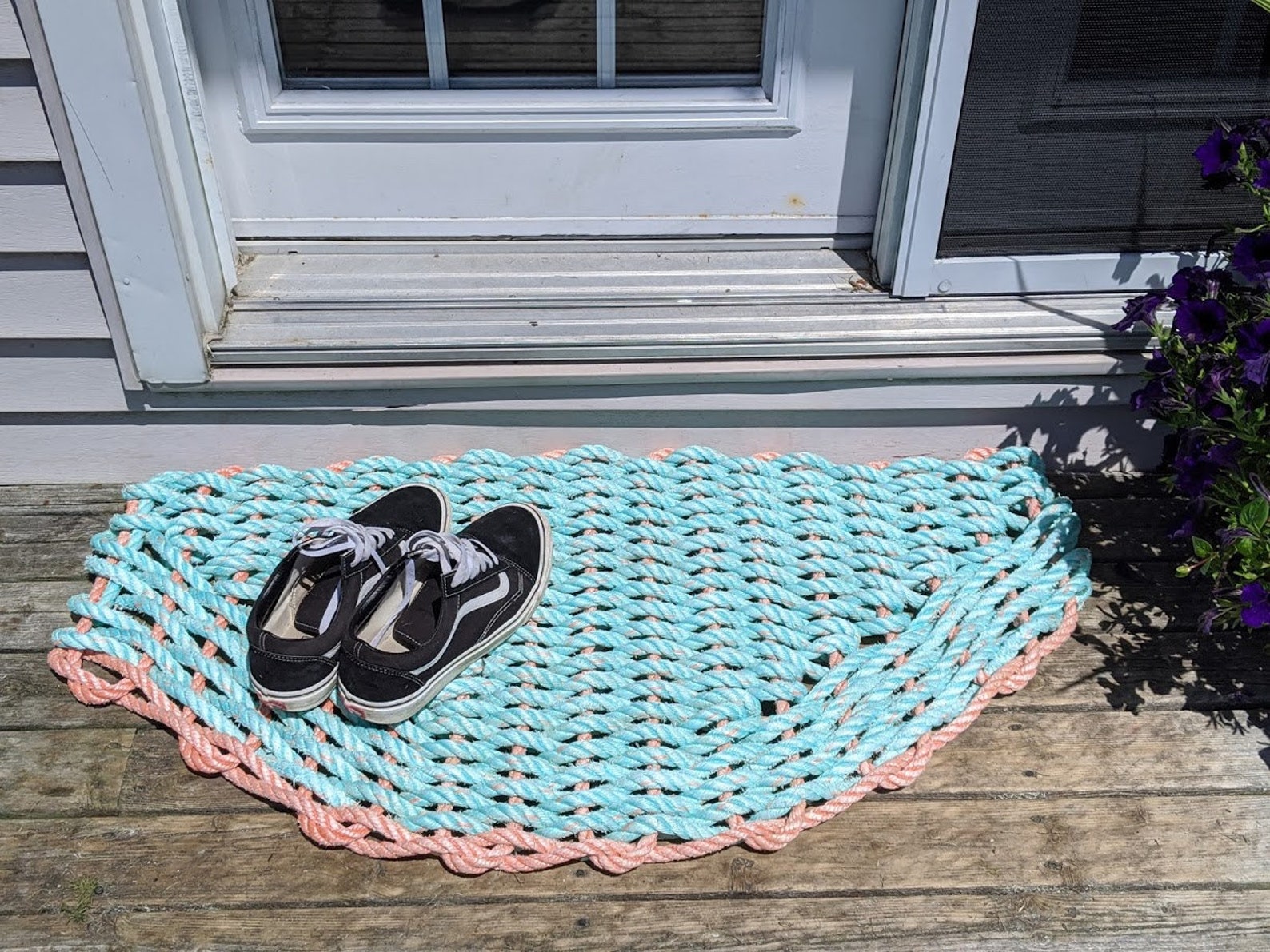 Half Circle Lobster Rope Rug Doormat Reclaimed Lobster Rope Etsy UK