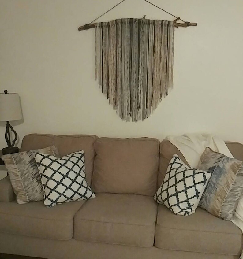 Large Macrame Wall Hanging/yarn Hanging/ Neutral Boho Wall Etsy