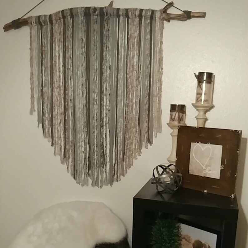 Large Macrame Wall Hanging/yarn Hanging/ Neutral Boho Wall Etsy