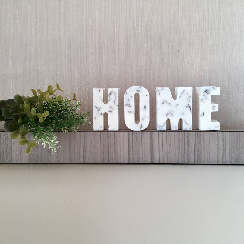 Scented Free Standing Letters Soy Wax Decorative Letters With Etsy