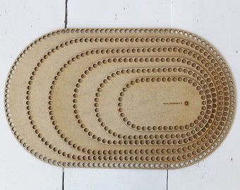 cœur 25 cm x 21 cm En Bois Crochet Panier Bas Base et Top//Couvercle