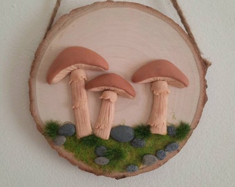 Polymer Clay Toadstool Wall Art