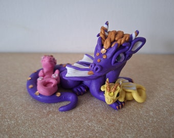 Polymer Clay Mother and Baby Dragon