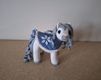 White Polymer Clay Christmas Horse