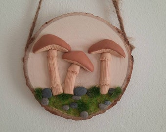 Polymer Clay Toadstool Wall Art