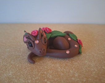 Polymer Clay Valentine Rose Dragon