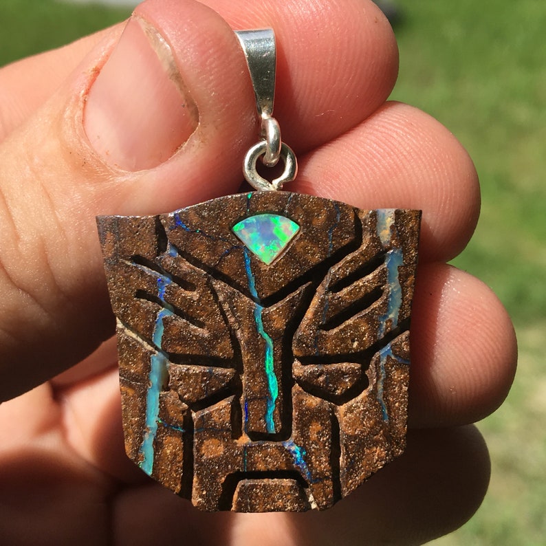 Transformers Autobot Necklace Pendant Carved Queensland Etsy