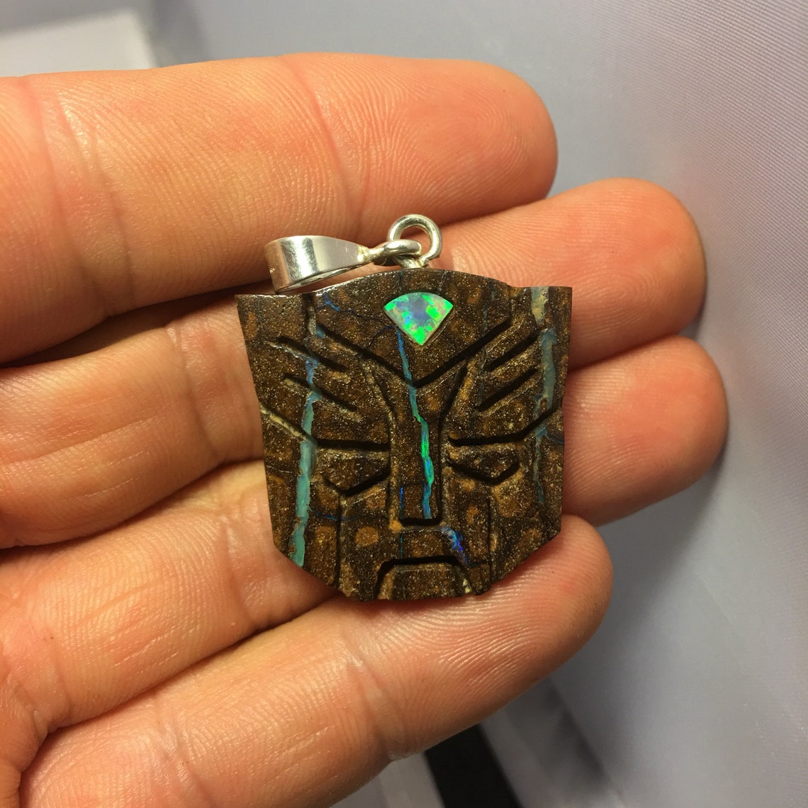 Transformers Autobot Necklace Pendant Carved Queensland Etsy