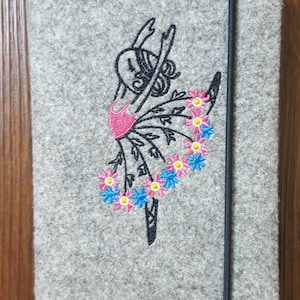 A6 notebook or diary with embroidered felt cover
