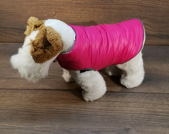 Hundemantel in Pink mit Fleece Druckknöpfen für den Winter, Hundemantel mit Namen, Hundemantel für große Hunde, Hundemantel personalisiert