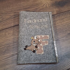 UHefthülle aus Filz, Uheft und Impfpass Hülle, Uhefthülle Filz Fuchs, Uhefthülle Filz Löwe, Uhefthülle Junge Mädchen, Uhefthülle mit Namen