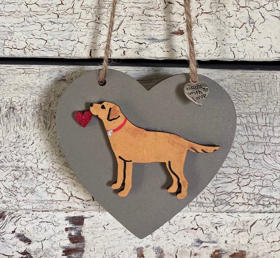 Fox Red Labrador Gift. Heart Hanging Decoration Ornament Gift. - Etsy