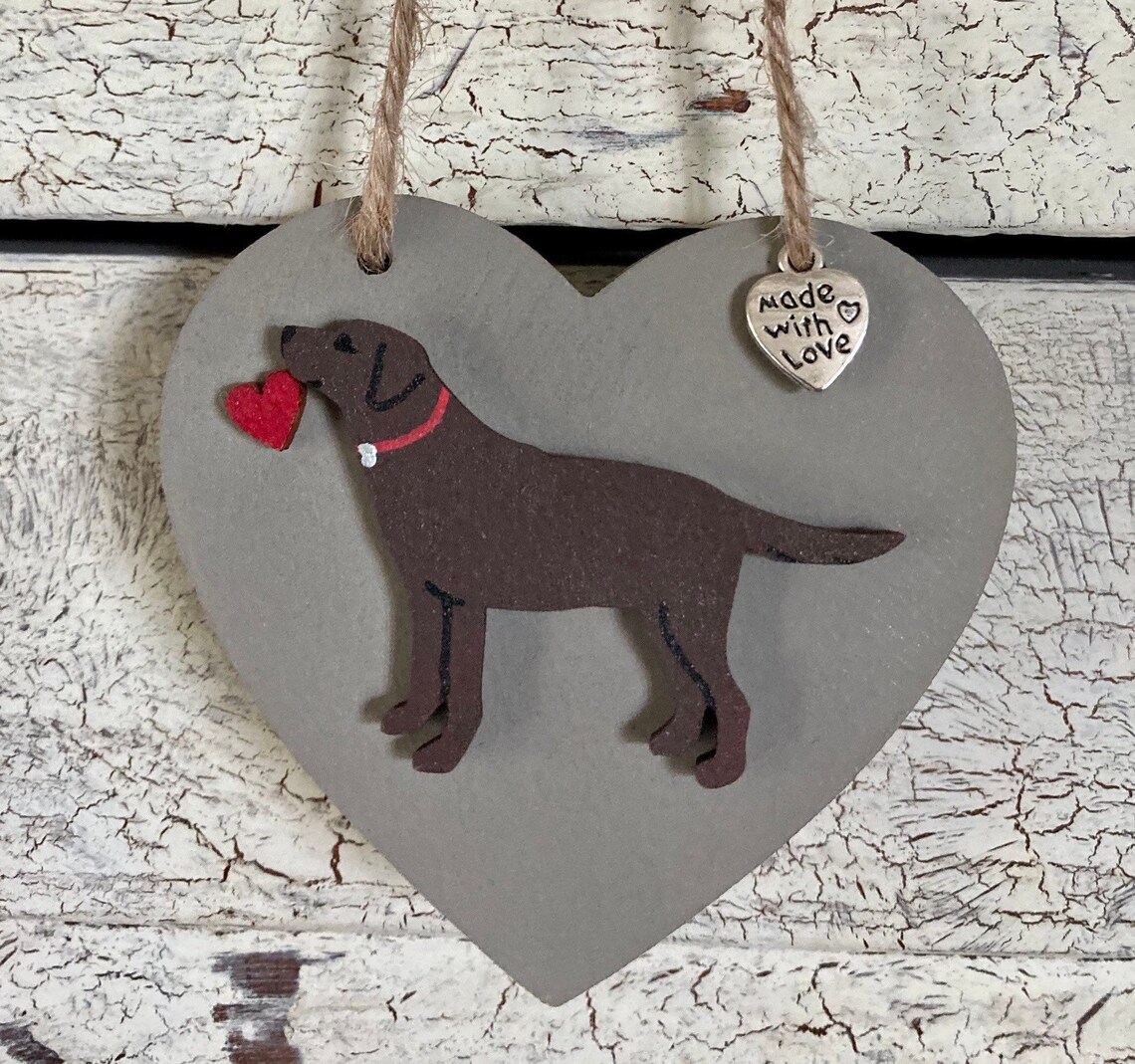 Chocolate Labrador Gift. Labrador. Heart Hanging Decoration Etsy