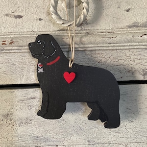 Hand Painted Newfoundland Dog Hanging Decoration, Dog Memorial Gift