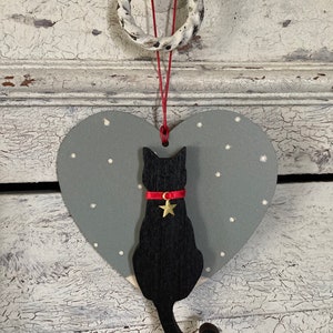 Christmas Cat Decoration, Black cat, Cat gift, Cat Ornament, Cat Lover Gift, Cat Stocking filler, secret Santa