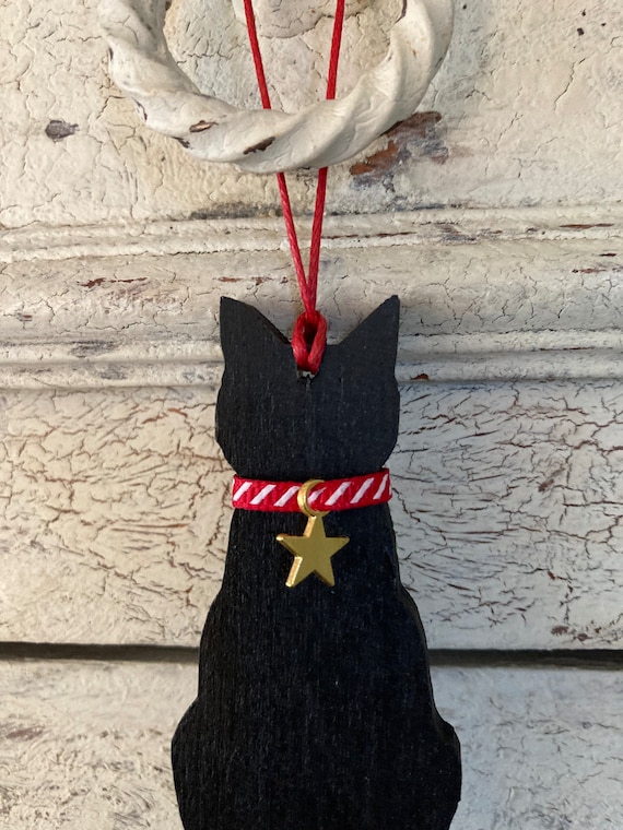 Christmas Cat Decoration, Black Cat, Cat Gift, Cat Ornament