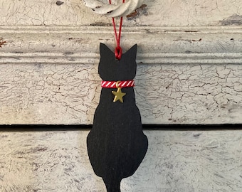 Christmas Cat Decoration, Black cat, Cat gift, Cat Ornament, Cat Lover Gift, Cat Stocking filler, secret Santa