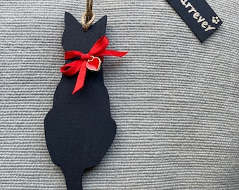 Valentines Cat Decoration, Black cat, Cat gift, Cat Ornament, Cat Lover Gift, Cat Owner Gift,