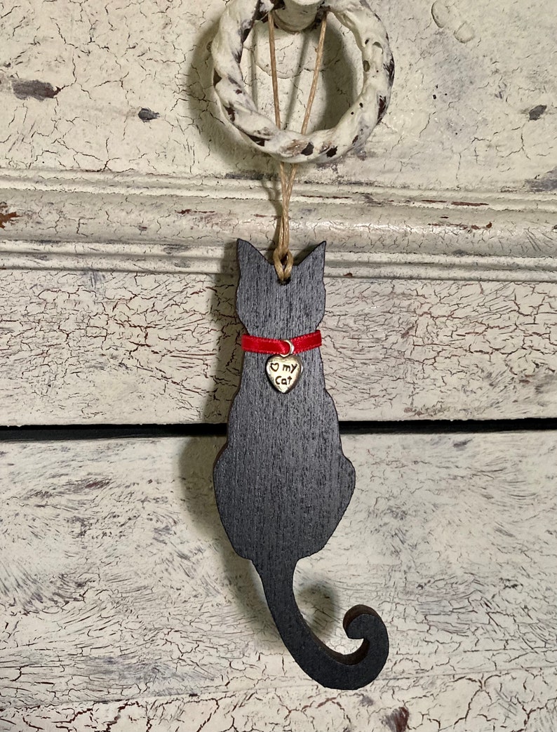 Cat Decoration, Black cat, Cat gift, Cat Ornament, Cat Lover Gift, Cat Owner Gift, image 2