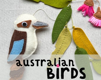 Australian birds baby felt mobile