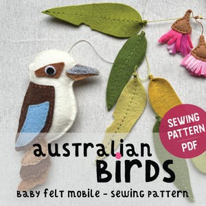 Australian birds baby felt mobile