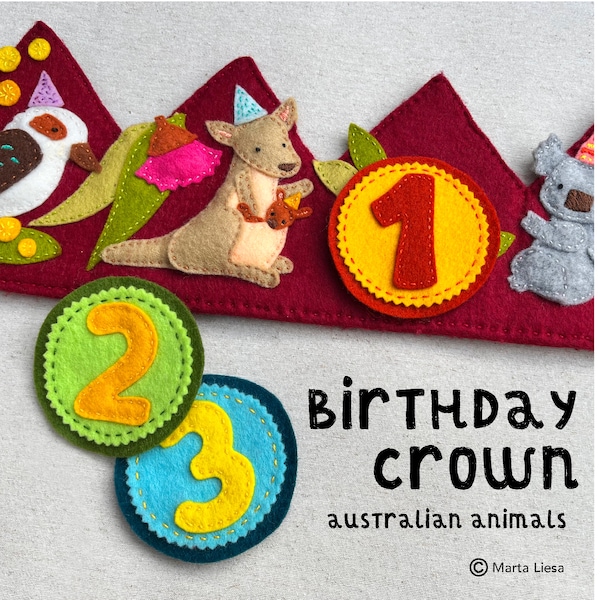 Birthday felt crown (digital pattern)